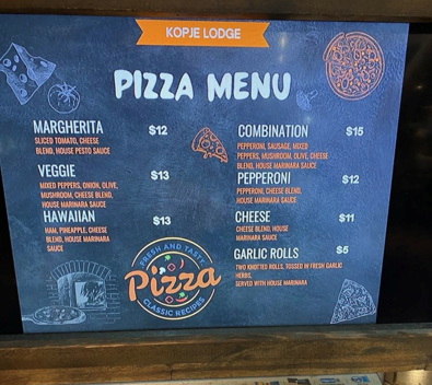 Pizza Menu
